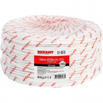 Кабель REXANT КПСВВНГ(А)-LSLTx 2x2x0.75 мм² для пожарной сигнализации 200 м Кабель REXANT КПСВВНГ(А)-LSLTx 2x2x0.75 мм² для пожарной сигнализации 200 м