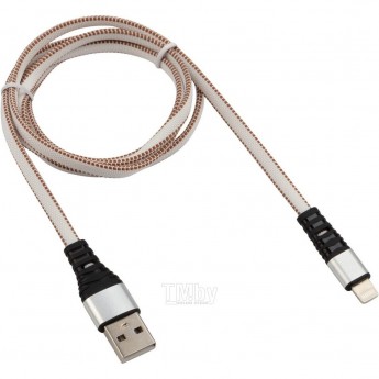 Кабель REXANT USB-Lightning 2.4 A, 1 м, белая нейлоновая оплетка Кабель REXANT USB-Lightning 2.4 A, 1 м, белая нейлоновая оплетка