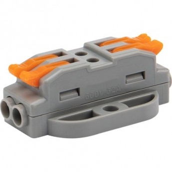 Клемма REXANT СМК 222-422P проходная с монтажной площадкой серая, 50 шт. Клемма REXANT СМК 222-422P проходная с монтажной площадкой серая, 50 шт.