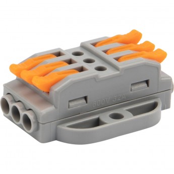 Клемма REXANT СМК 222-423P проходная 3 полюса, с монтажной площадкой (0,08-4 мм²), серая (блистер 5 шт./уп.) Клемма REXANT СМК 222-423P проходная 3 полюса, с монтажной площадкой (0,08-4 мм²), серая (блистер 5 шт./уп.)