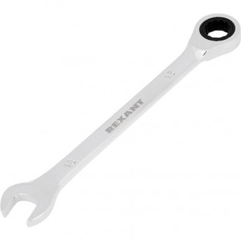 Ключ комбинированный трещоточный REXANT 13 мм, CrV, зеркальный хром Ключ комбинированный трещоточный REXANT 13 мм, CrV, зеркальный хром