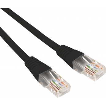 Патч-корд REXANT U/UTP 5e, RJ45-RJ45, неэкранированный, 26AWG, LSZH, черный, 5 м