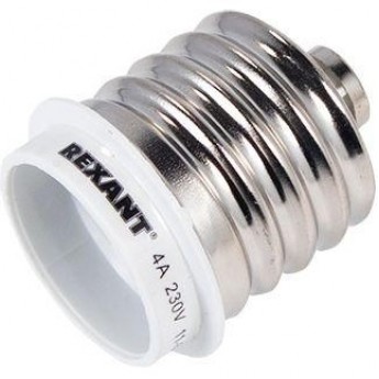 Переходник цокольный REXANT E40-E27 белый Переходник цокольный REXANT E40-E27 белый