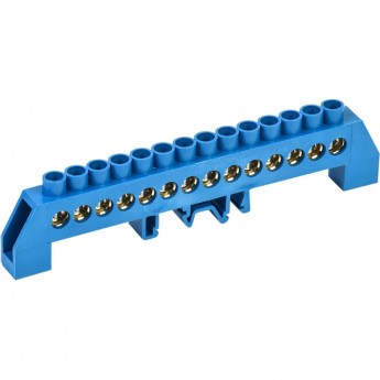 Шина REXANT «N» нулевая в комбинированном синем изоляторе на DIN-рейку 8x12 мм 14 групп Шина REXANT «N» нулевая в комбинированном синем изоляторе на DIN-рейку 8x12 мм 14 групп