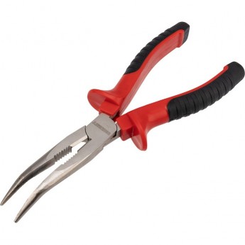 Тонкогубцы REXANT 200 мм изогнутые никелированные двухкомпонентные рукоятки Тонкогубцы REXANT 200 мм изогнутые никелированные двухкомпонентные рукоятки