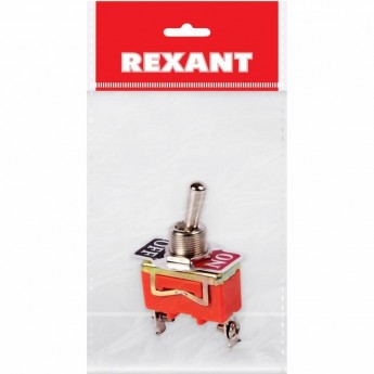 Тумблер REXANT KN-101 250V 15А (2c) ON-OFF однополюсный Тумблер REXANT KN-101 250V 15А (2c) ON-OFF однополюсный
