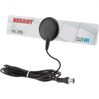 ТВ антенна комнатная REXANT RX-255 для цифрового телевидения DVB-T2 на присоске ТВ антенна комнатная REXANT RX-255 для цифрового телевидения DVB-T2 на присоске