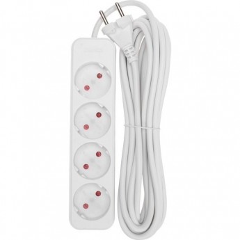 Удлинитель REXANT STANDARD 4 гнезда, 5м, 2х1,0мм², б/з, белый
