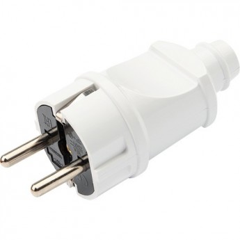 Вилка евро REXANT прямая с з/к 16А усиленная белая Вилка евро REXANT прямая с з/к 16А усиленная белая