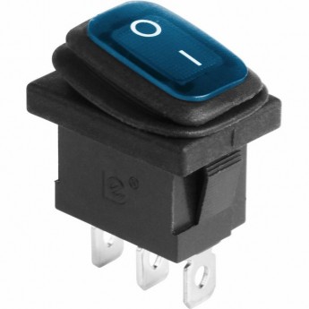 Выключатель клавишный REXANT MINI 6А синий с подсветкой влагозащита Выключатель клавишный REXANT MINI 6А синий с подсветкой влагозащита