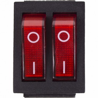 Выключатель клавишный REXANT RWB-511 красный с подсветкой двойной Выключатель клавишный REXANT RWB-511 красный с подсветкой двойной