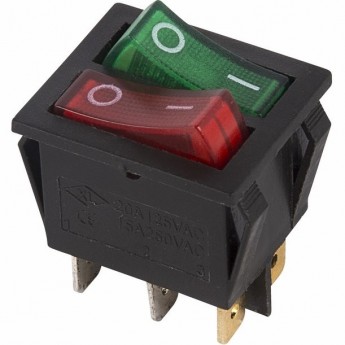 Выключатель клавишный REXANT RWB-511 красный/зеленый с подсветкой двойной Выключатель клавишный REXANT RWB-511 красный/зеленый с подсветкой двойной